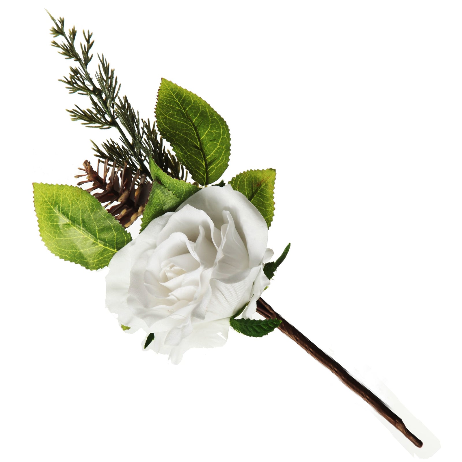 White Rose Christmas Flower Stem