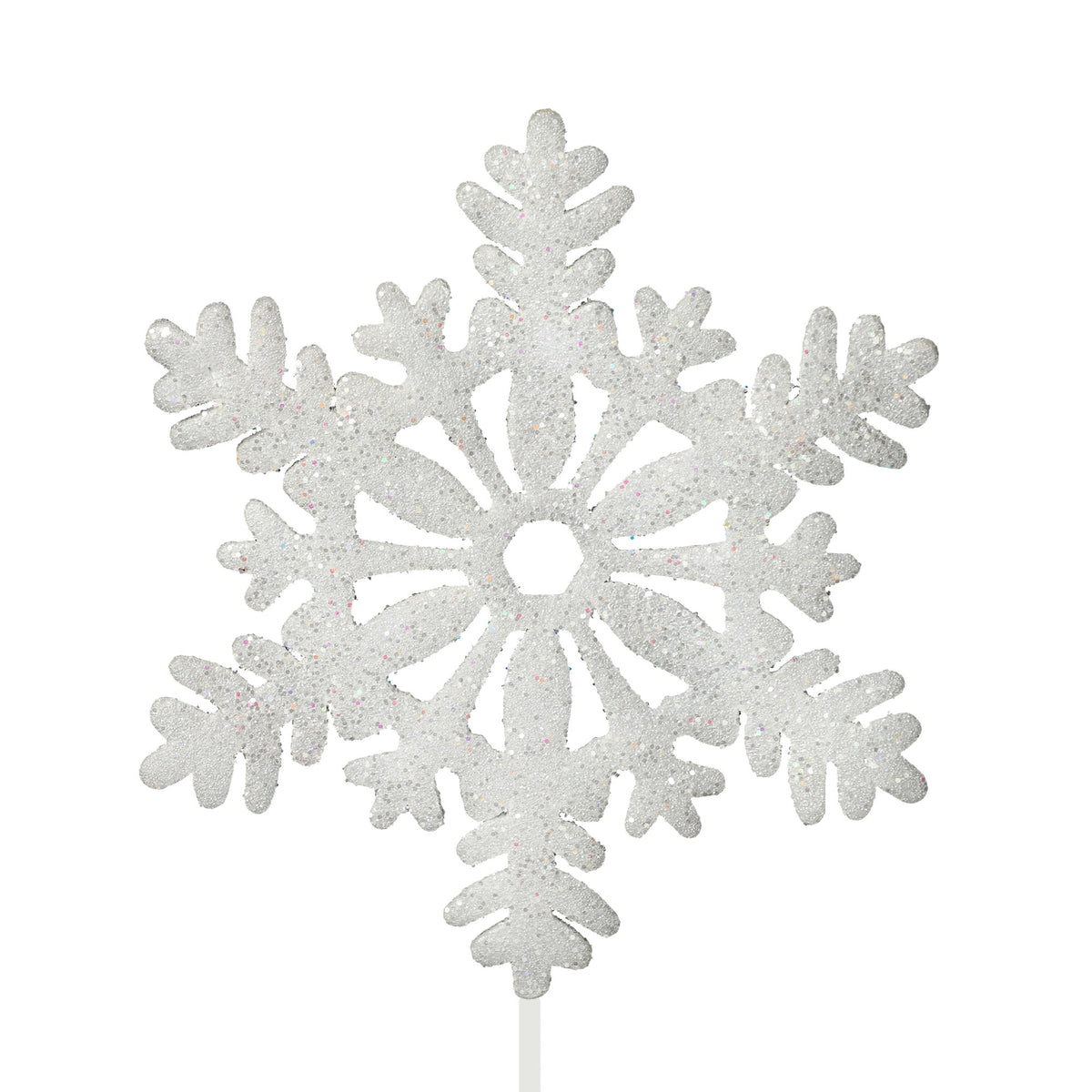 White & Sequin Snowflake Decoration - Set of 5