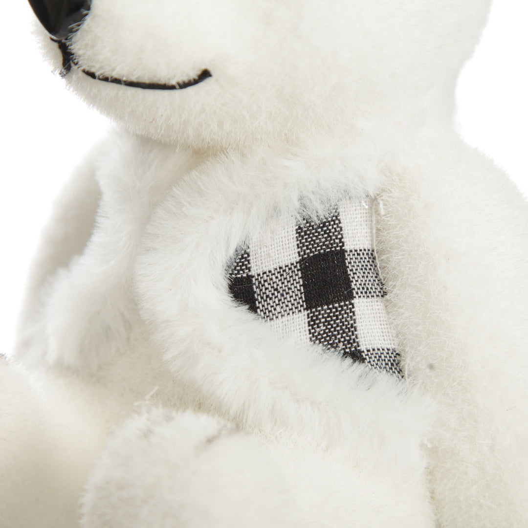 White Sisal Girl Polar Bear Cub Sitting with Red Bow