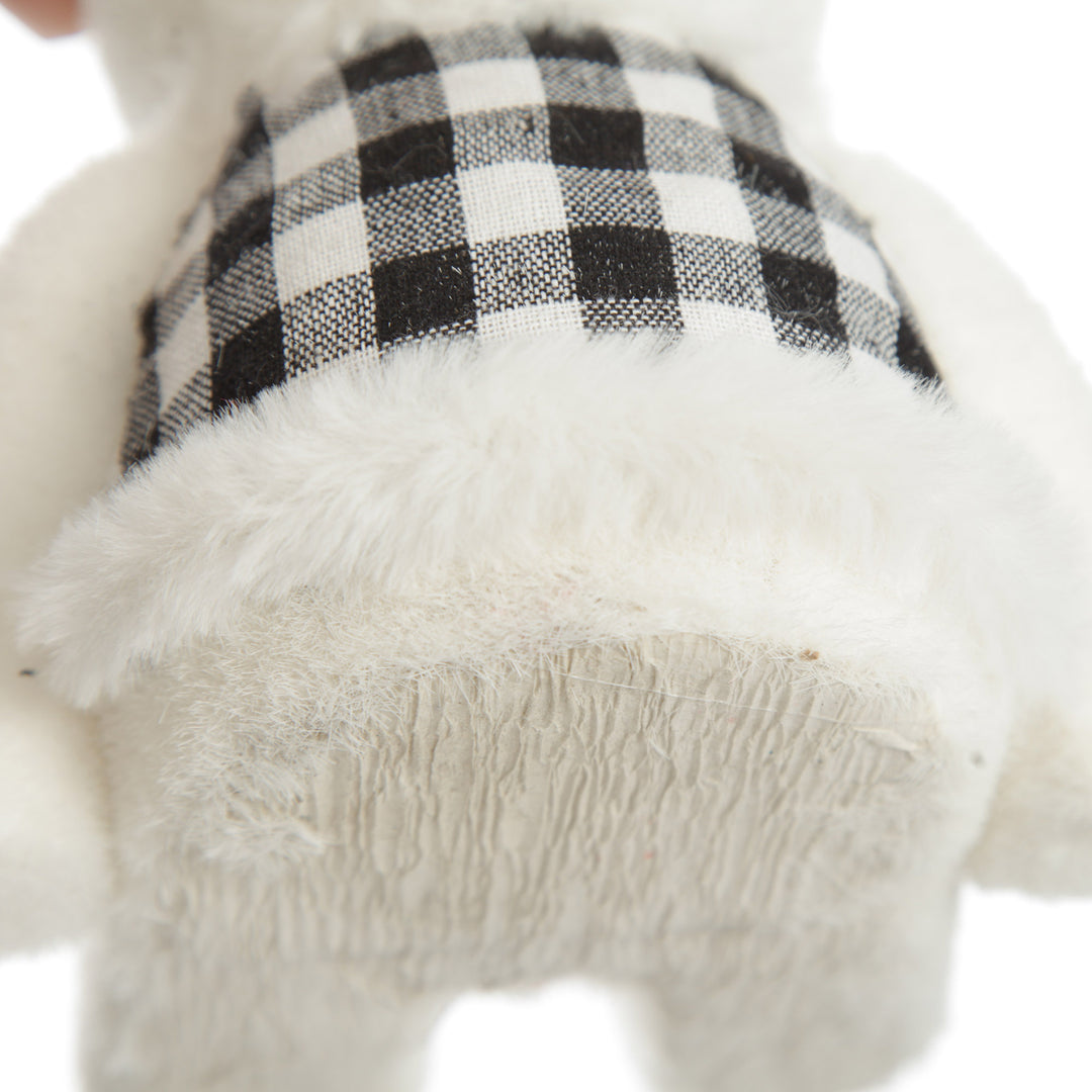 White Sisal Girl Polar Bear Cub Sitting with Red Bow