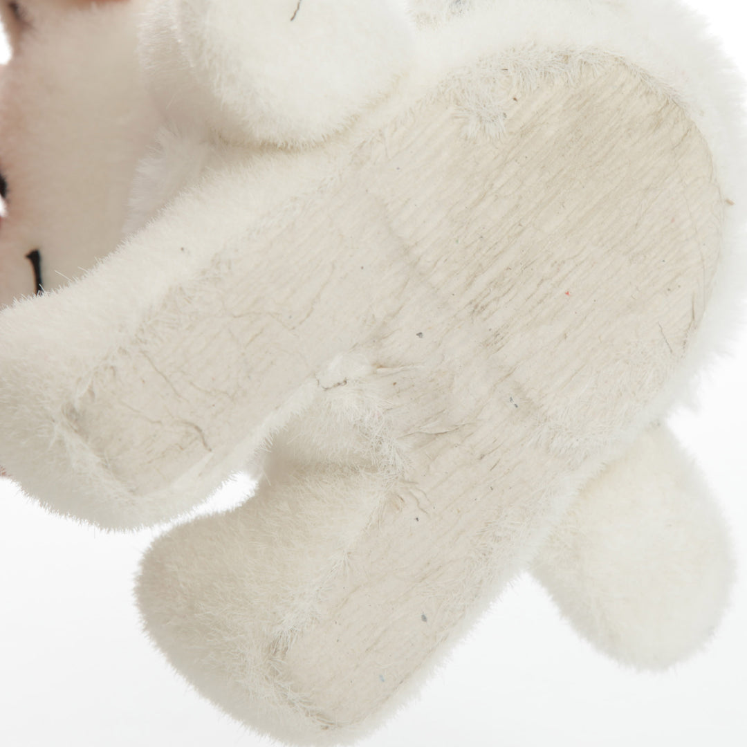 White Sisal Girl Polar Bear Cub Sitting with Red Bow