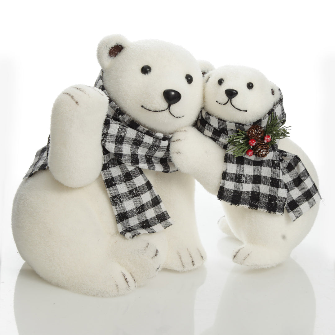 White Sisal Mother and Cub Polar Bears Hugging