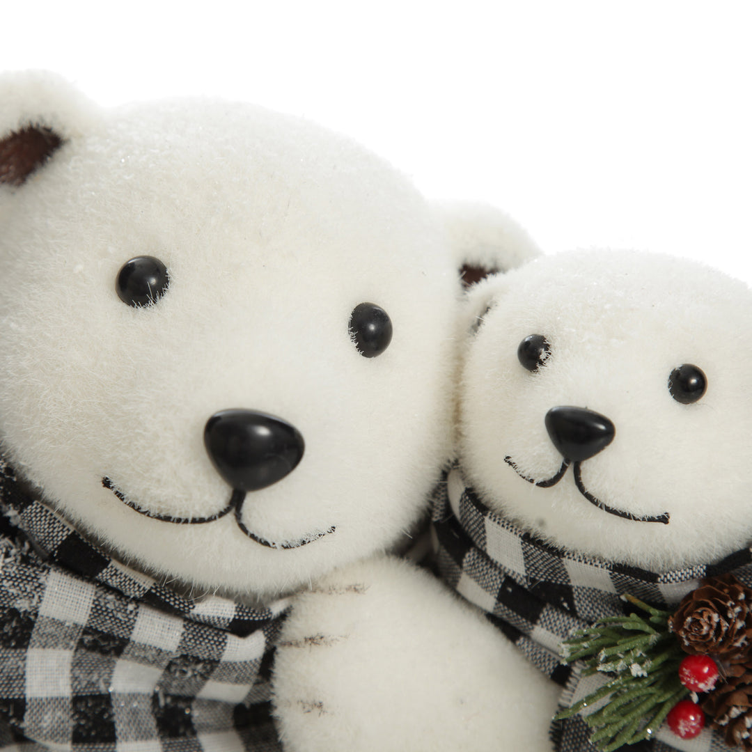 White Sisal Mother and Cub Polar Bears Hugging