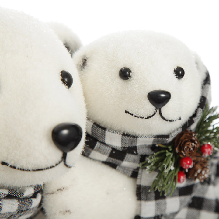 White Sisal Mother and Cub Polar Bears Hugging