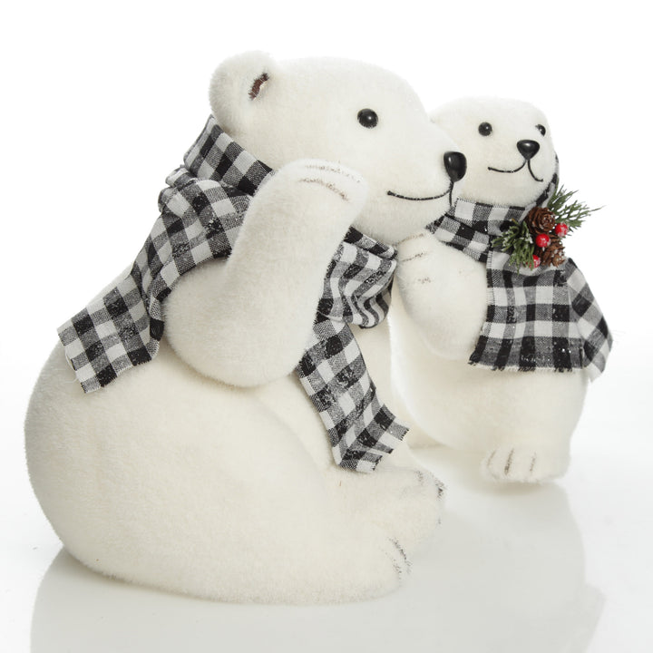 White Sisal Mother and Cub Polar Bears Hugging