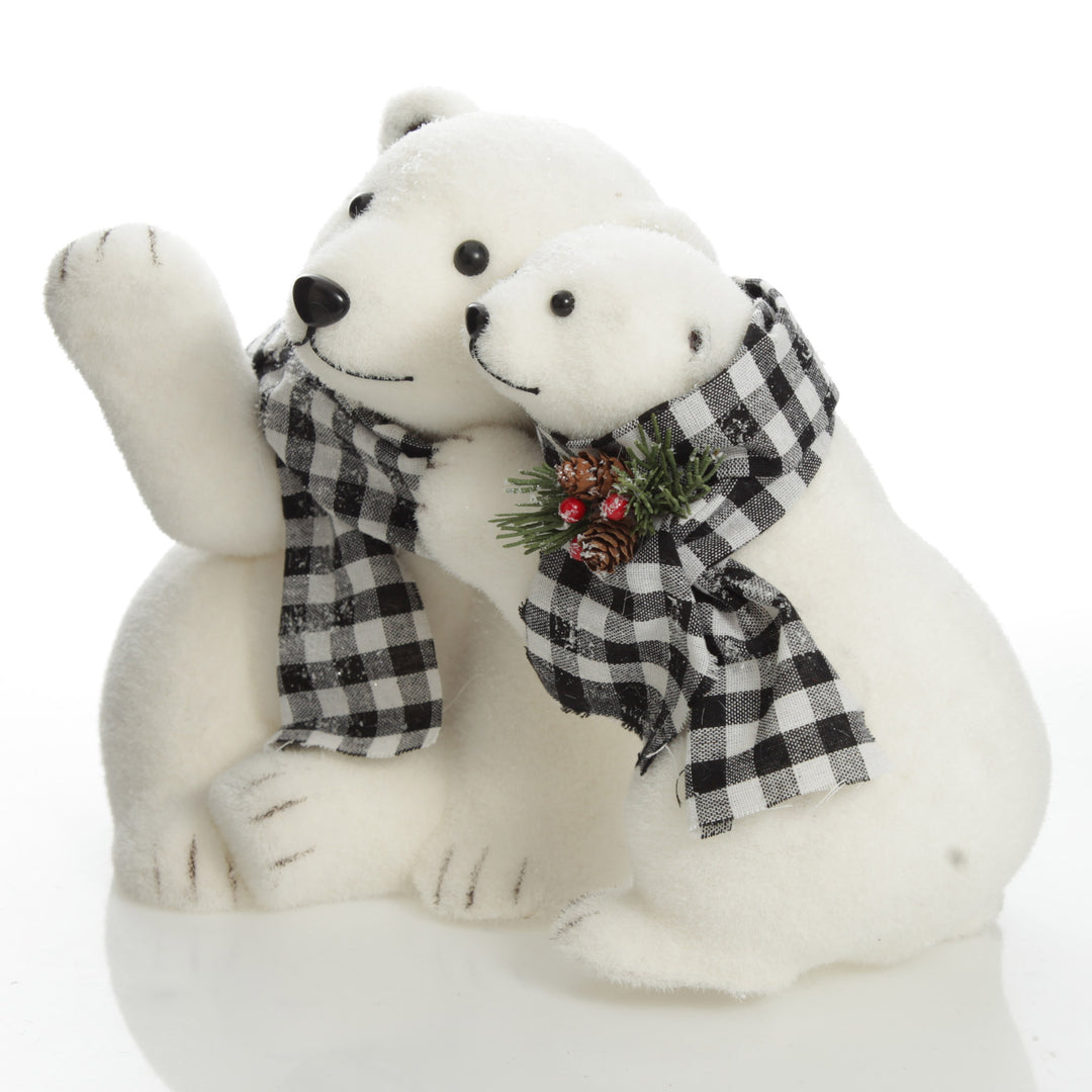 White Sisal Mother and Cub Polar Bears Hugging