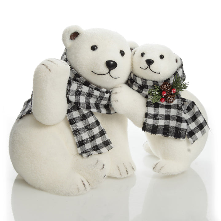 White Sisal Mother and Cub Polar Bears Hugging