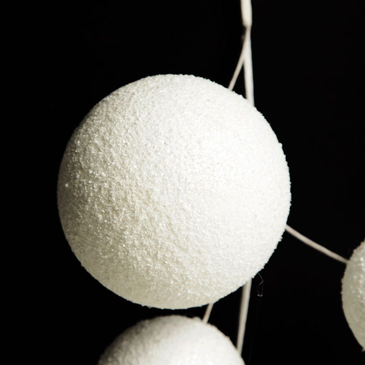 White Snowball Christmas Garland