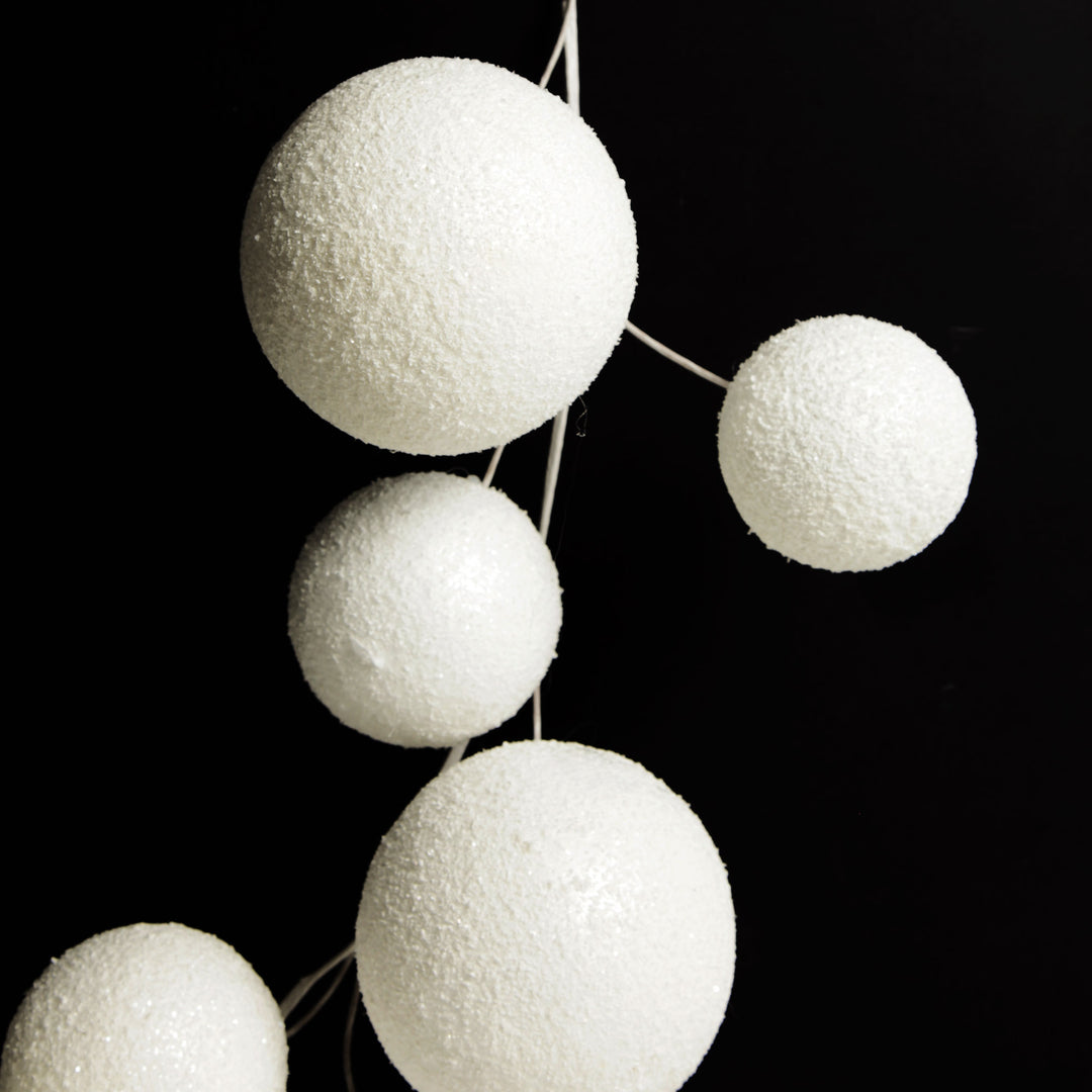 White Snowball Christmas Garland