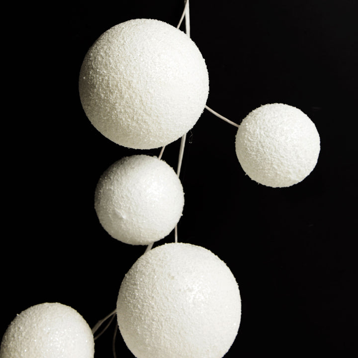 White Snowball Christmas Garland
