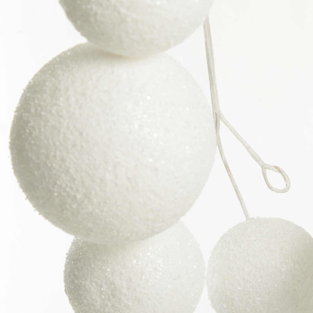 White Snowball Christmas Garland