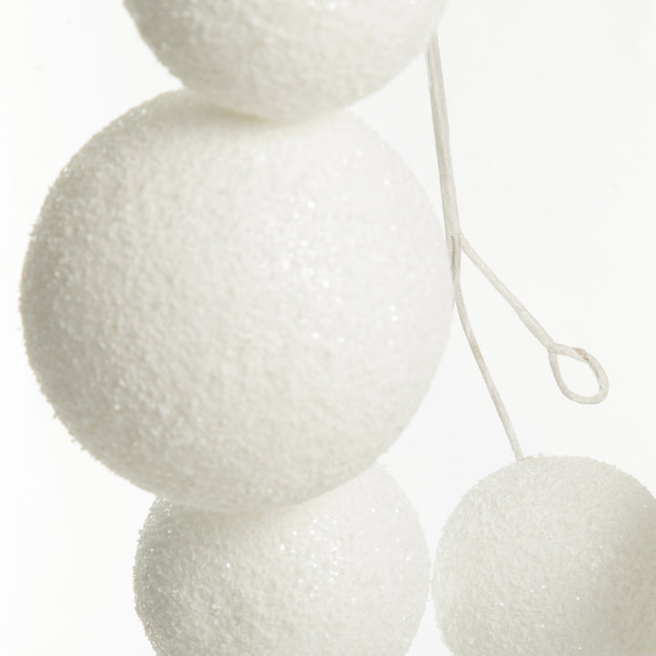 White Snowball Christmas Garland