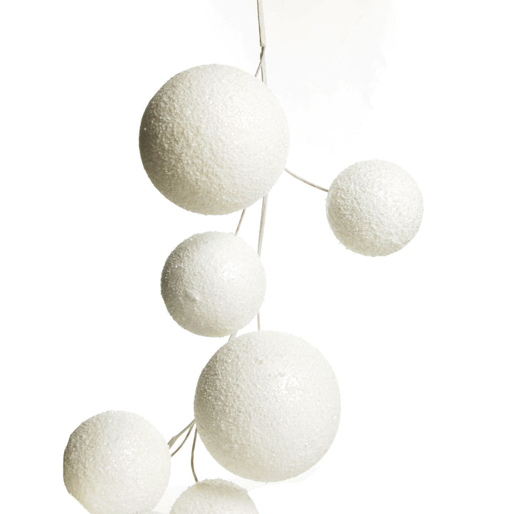 White Snowball Christmas Garland