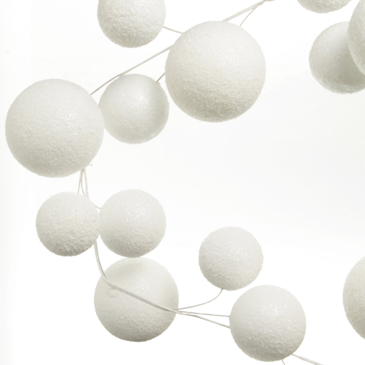 White Snowball Christmas Garland
