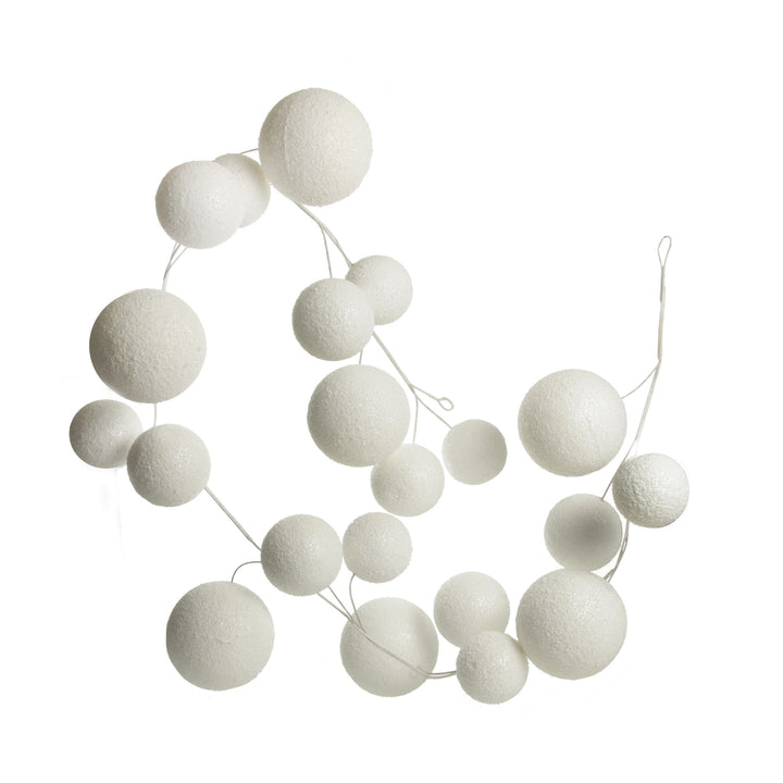 White Snowball Christmas Garland