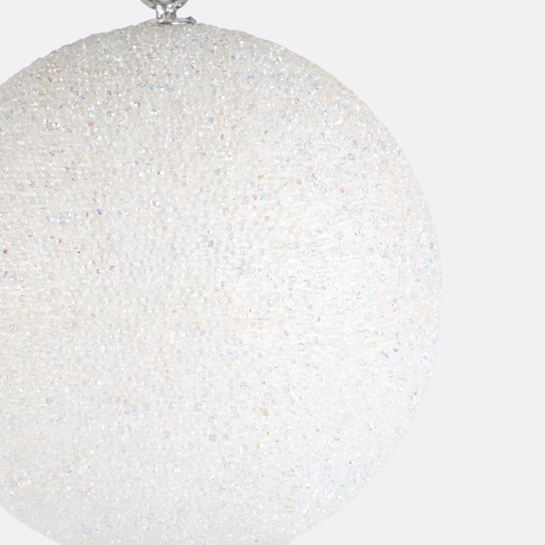 White Sparkle Jumbo Bauble - 20cm