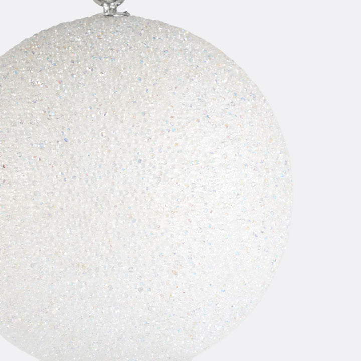 White Sparkle Jumbo Bauble - 20cm