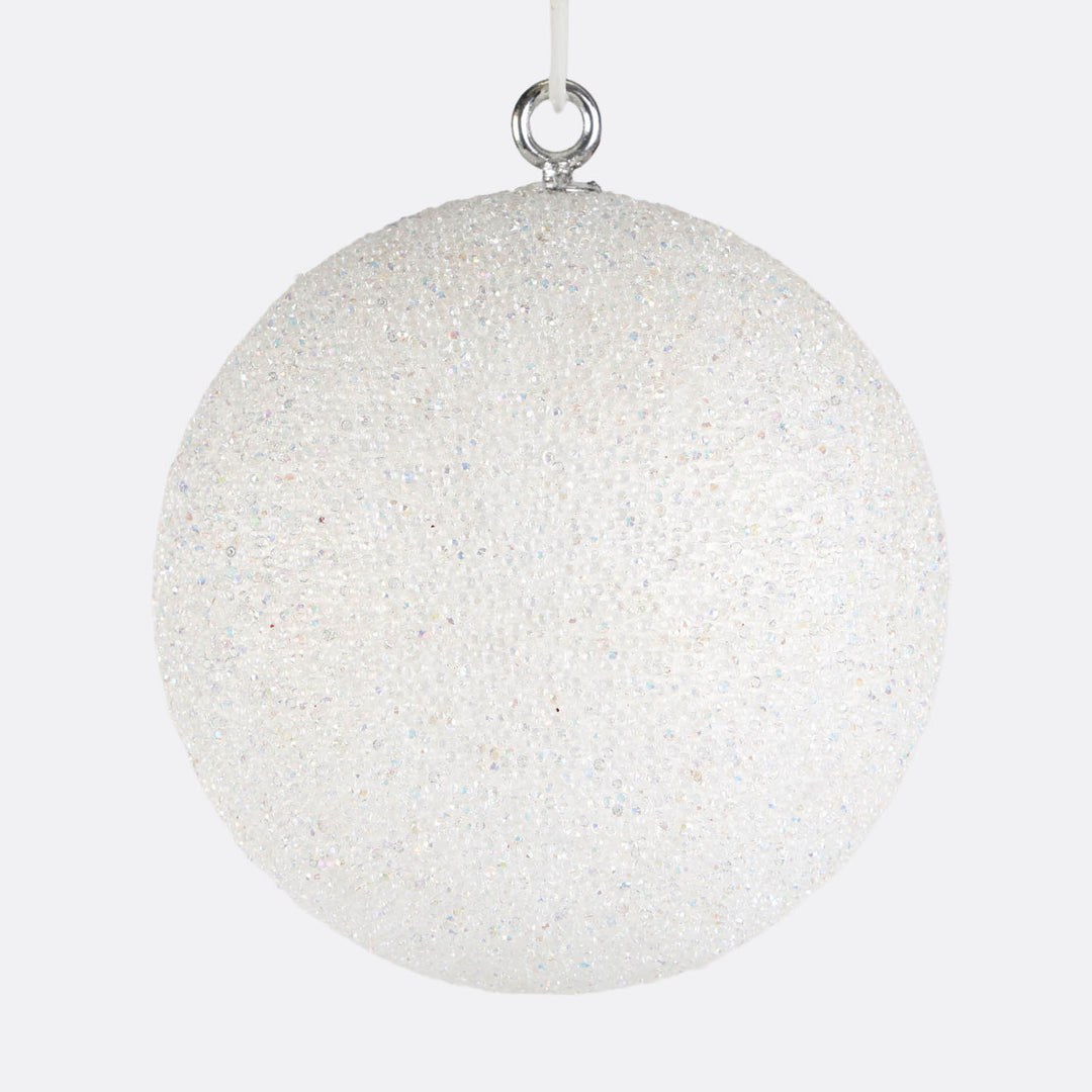 White Sparkle Jumbo Bauble - 20cm