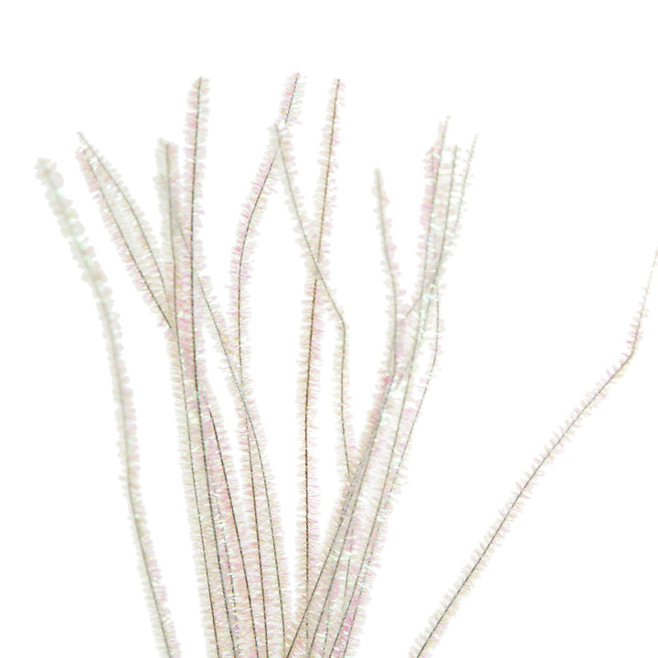 White Tinsel Chenille Stem Pipe Cleaners - Pack of 50