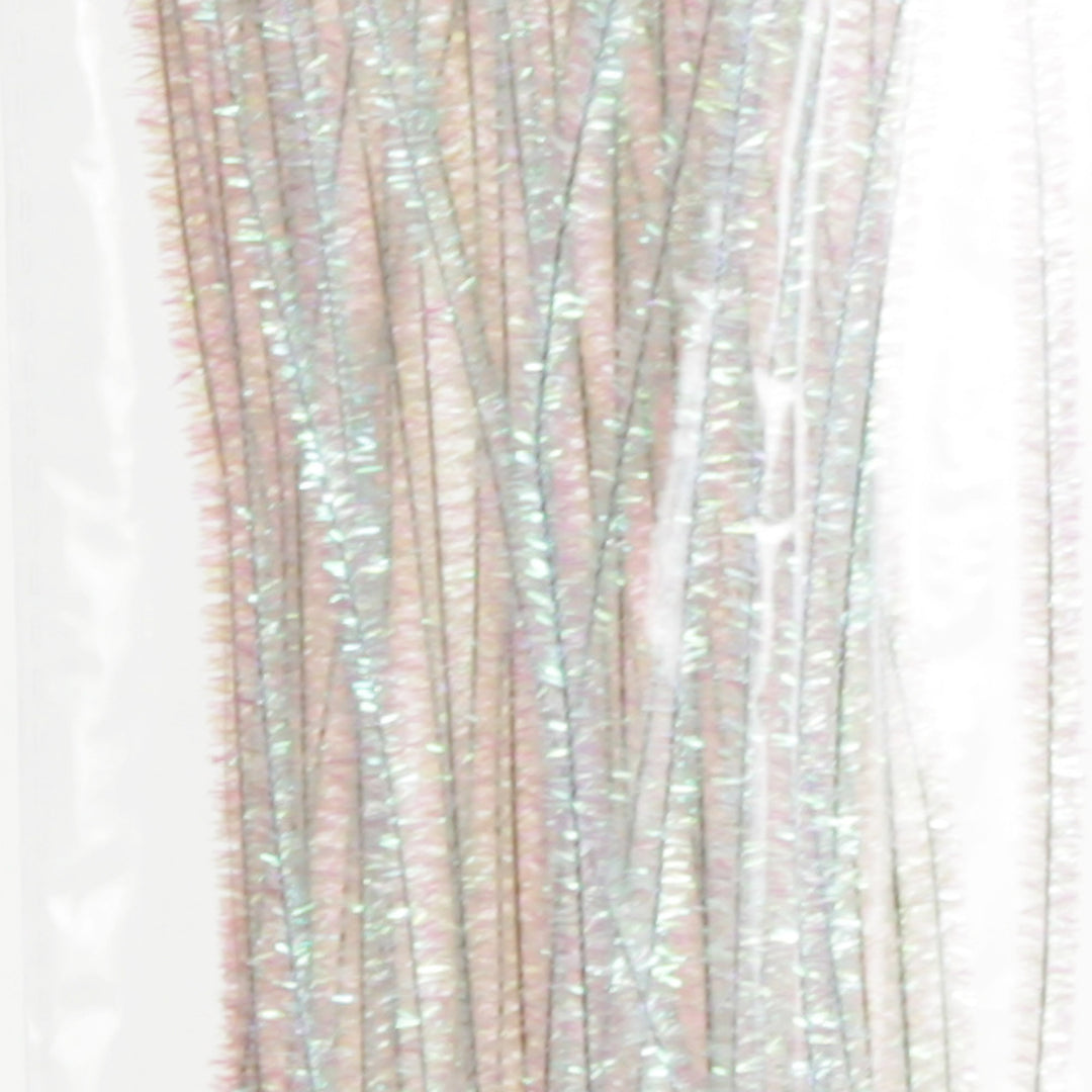 White Tinsel Chenille Stem Pipe Cleaners - Pack of 50