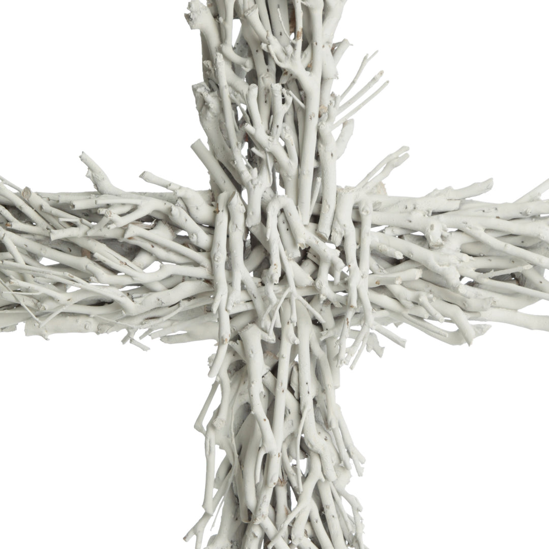 White Driftwood Cross Wall Hanging