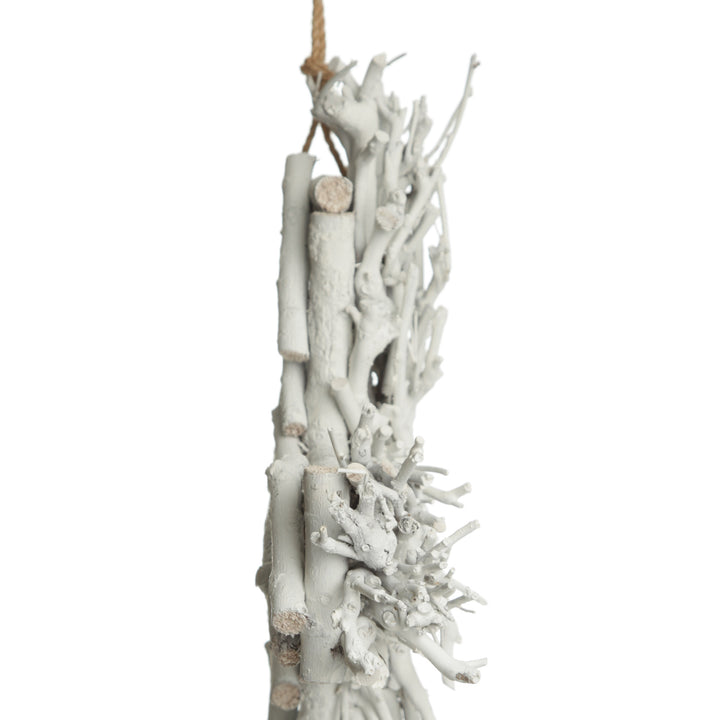 White Driftwood Cross Wall Hanging Side

