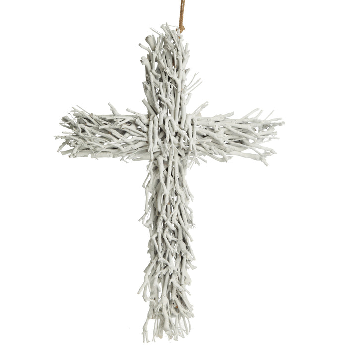 White Driftwood Cross Wall Hanging