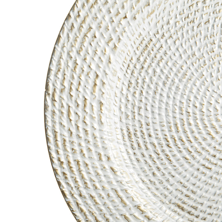 White Washed Gold Christmas Charger Plate