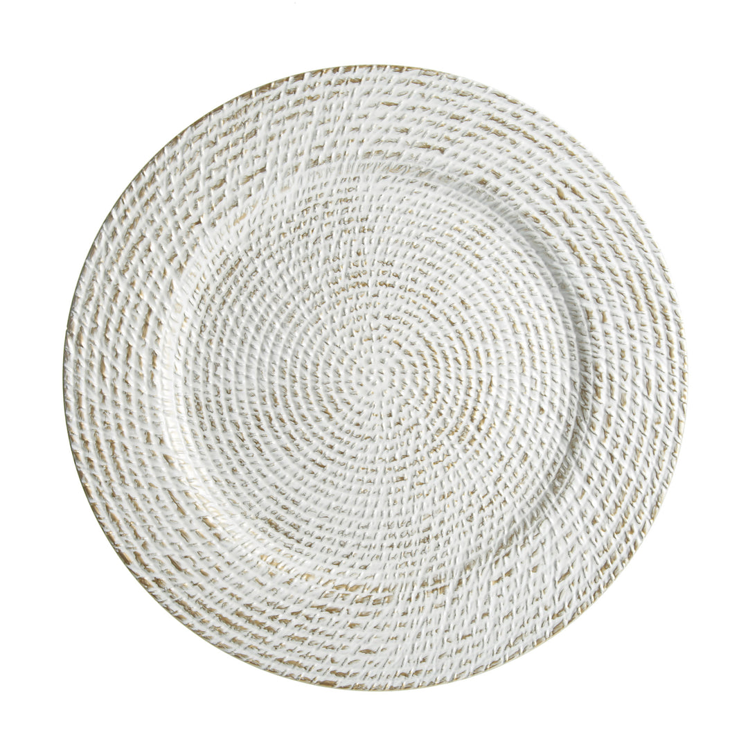 White Washed Gold Christmas Charger Plate