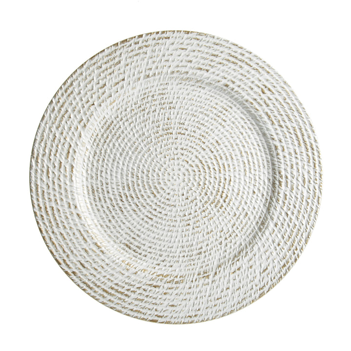 White Washed Gold Christmas Charger Plate