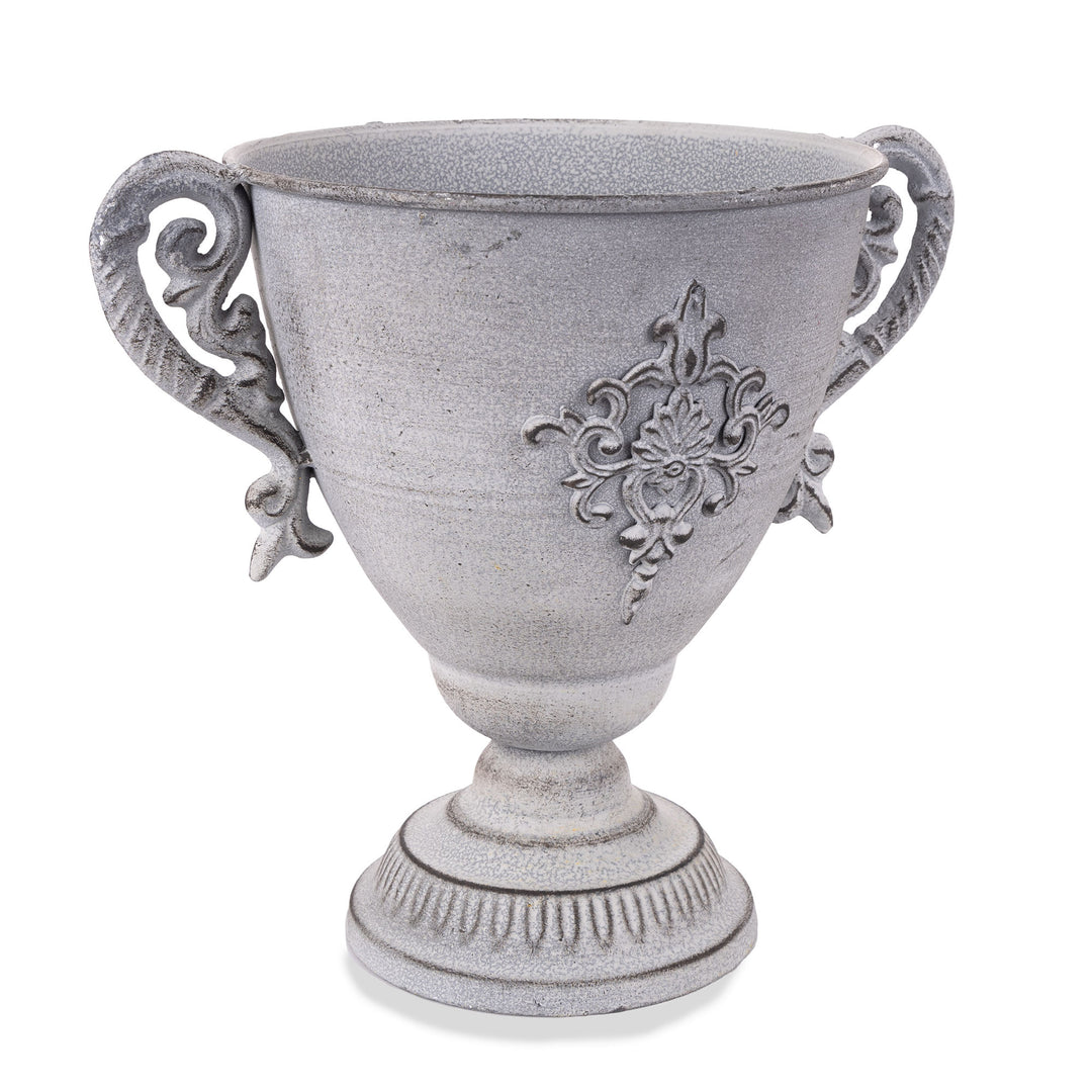 White Washed Metal Vase Table Centrepiece