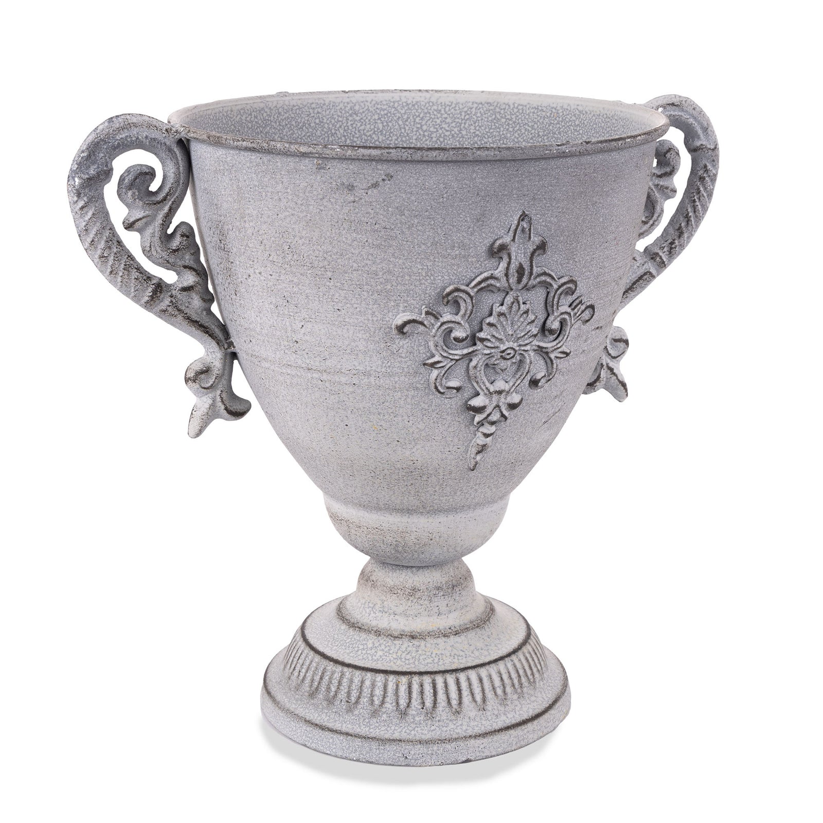 White Washed Metal Vase Table Centrepiece