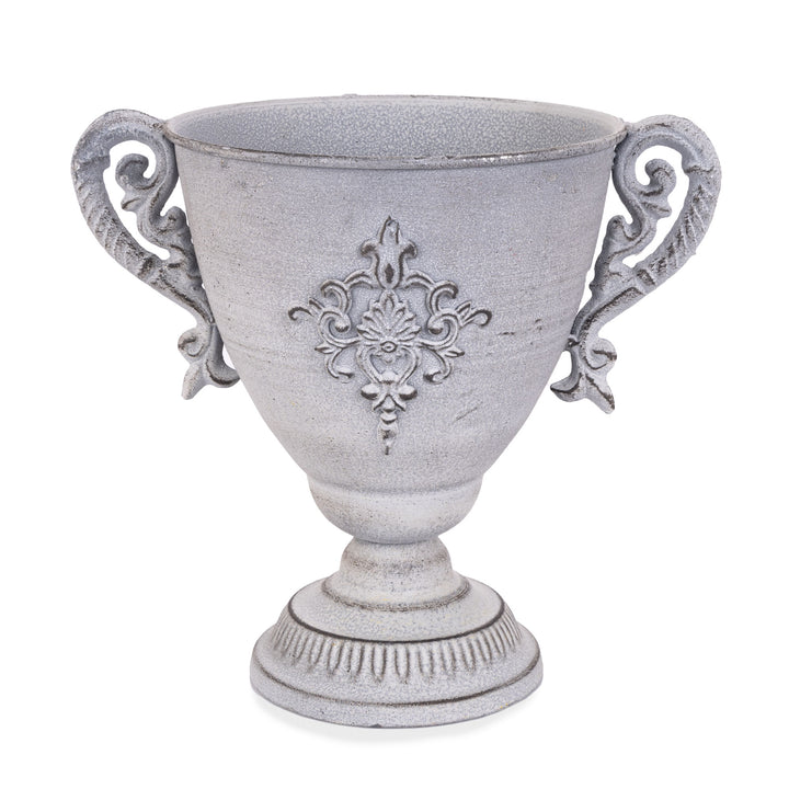 White Washed Metal Vase Table Centrepiece