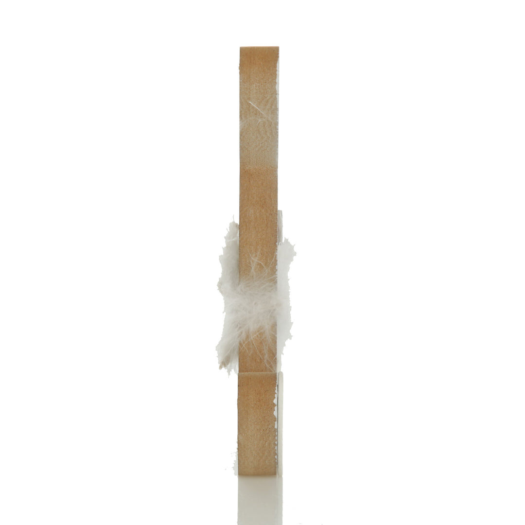 White Wood Bunny Ornament with Feather Boa