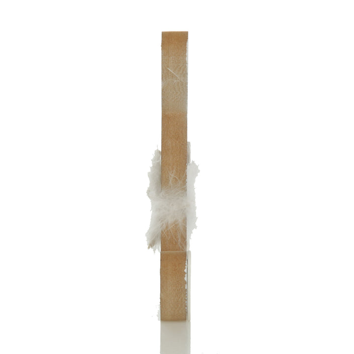 White Wood Bunny Ornament with Feather Boa