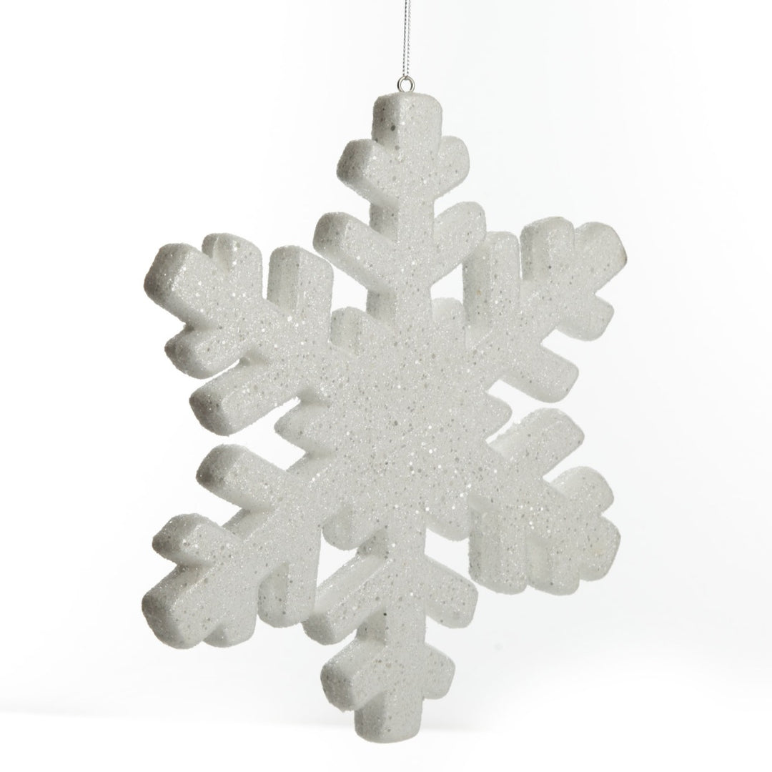 White Glitter Hanging Snowflake angle