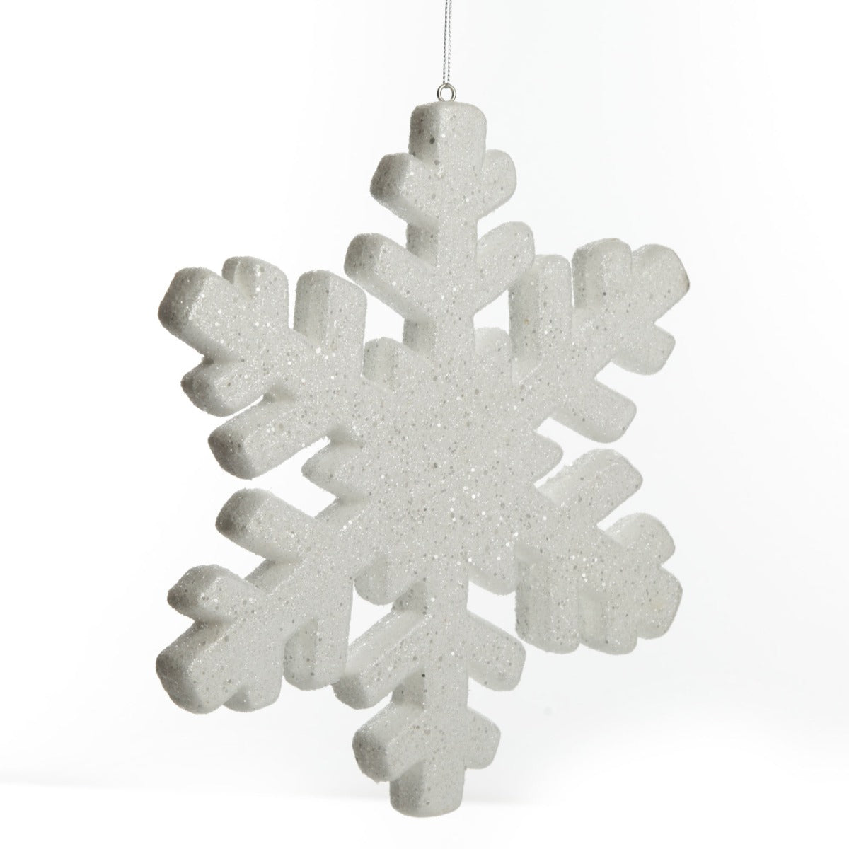 White Glitter Hanging Snowflake angle