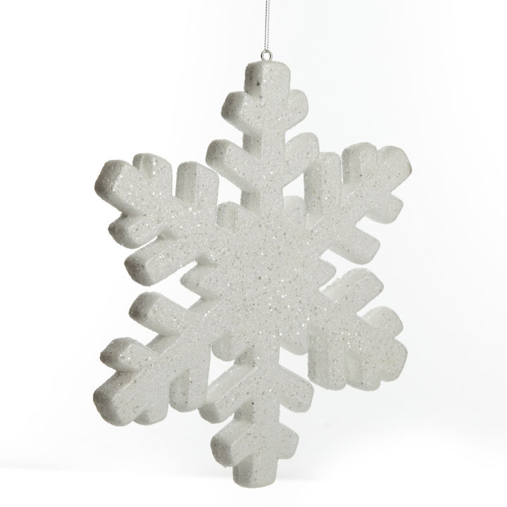 White Glitter Hanging Snowflake angle