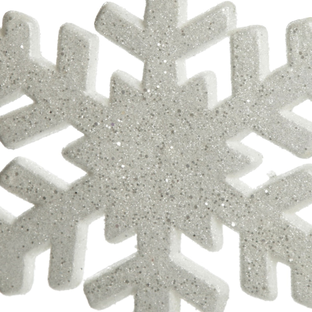 White Glitter Hanging Snowflake glitter detail