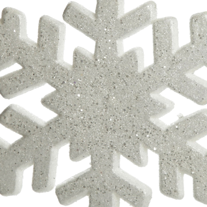 White Glitter Hanging Snowflake glitter detail