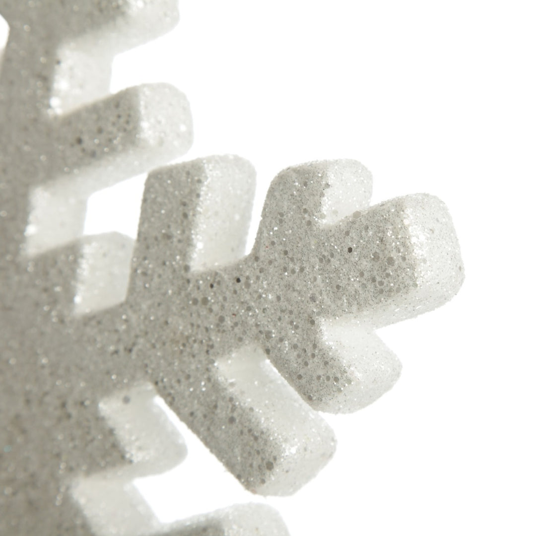 White Glitter Hanging Snowflake Zoom in