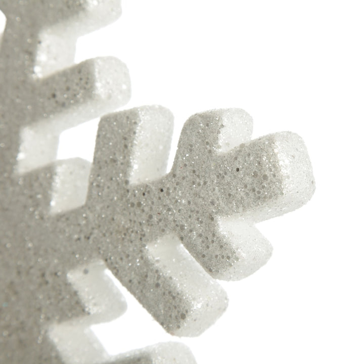 White Glitter Hanging Snowflake Zoom in