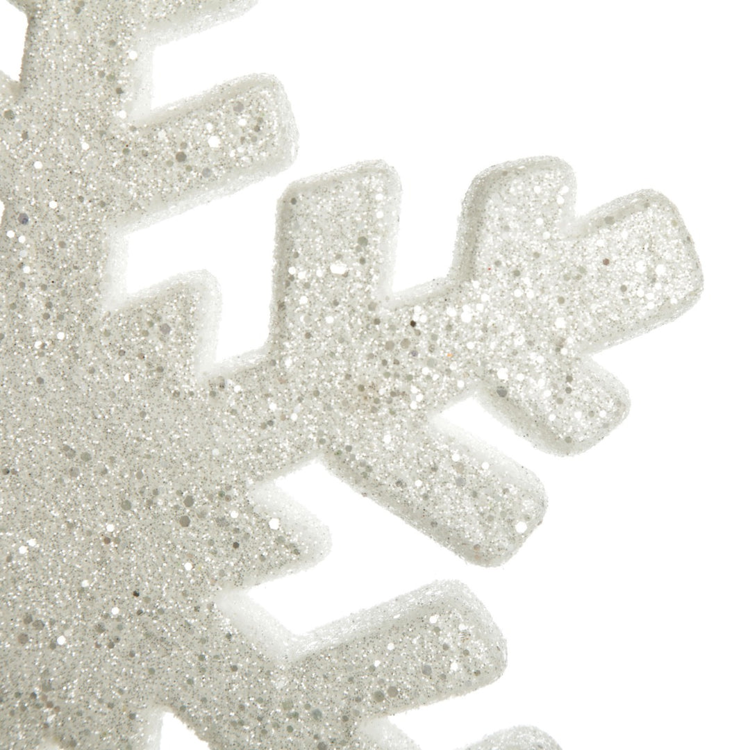 White Glitter Hanging Snowflake Zoom in