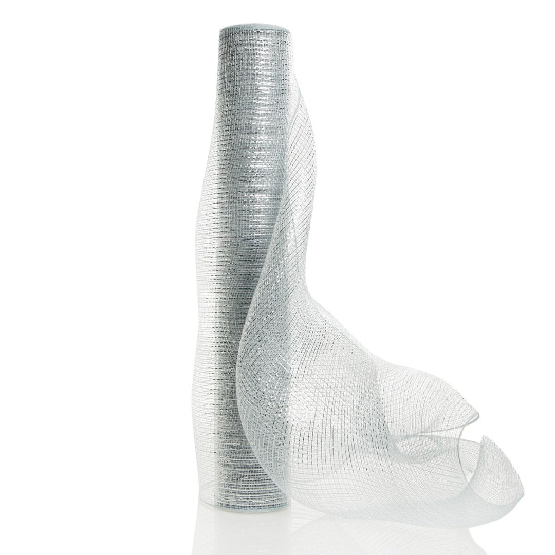 Wide Metallic Silver Decomesh Roll 