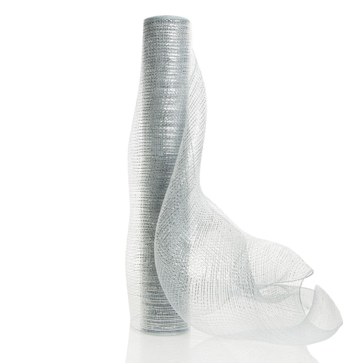 Wide Metallic Silver Decomesh Roll 
