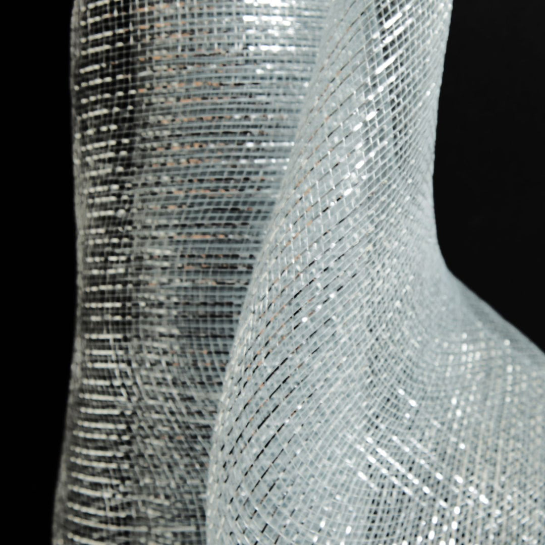 Wide Metallic Silver Decomesh Roll 