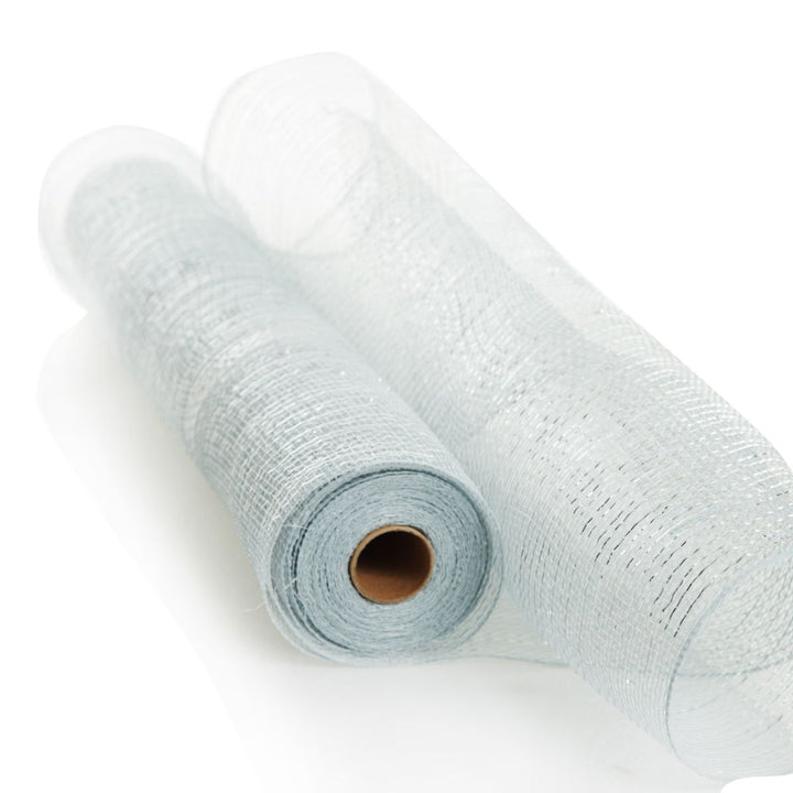 Wide Metallic Silver Decomesh Roll 