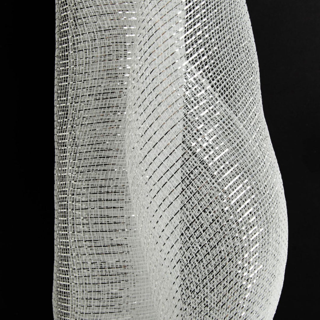 Wide Metallic White Decomesh Roll