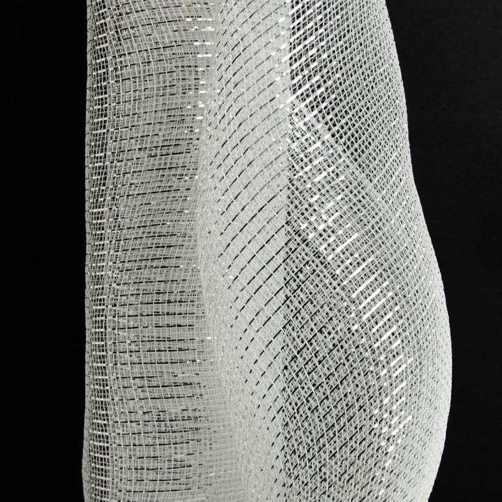 Wide Metallic White Decomesh Roll