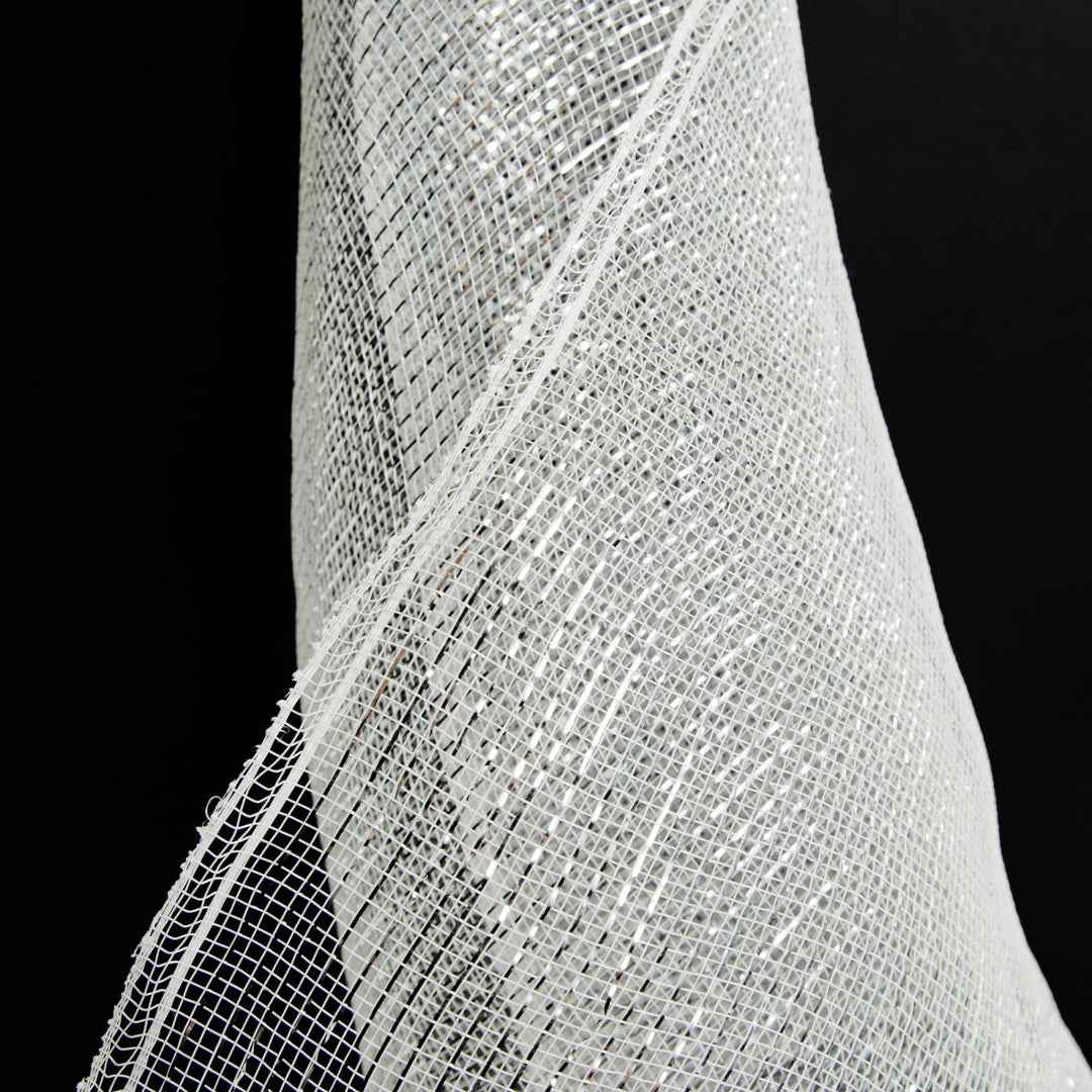 Wide Metallic White Decomesh Roll